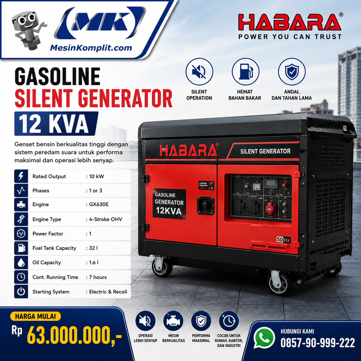 Genset Bensin Silent...